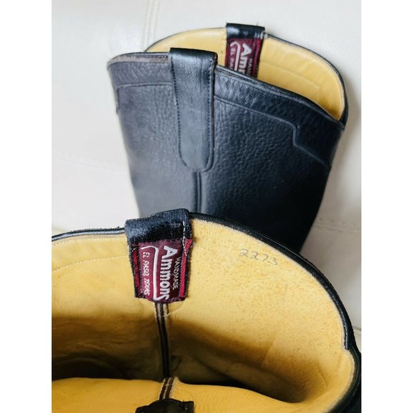 VTG MEN’s Black Custom Ammons Western COWBOY Boots main image 5